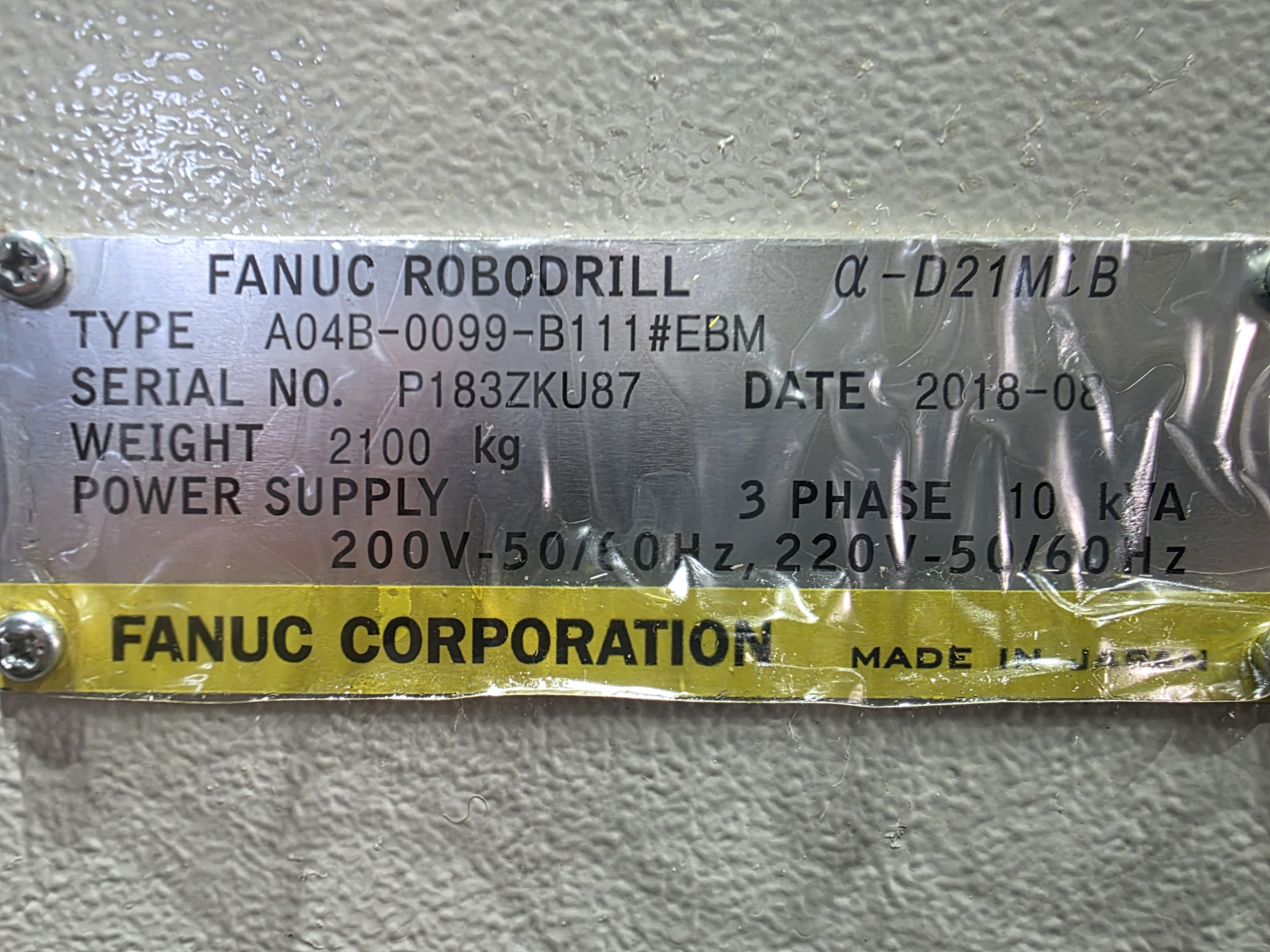 화낙탭핑센타 a-D21MiB(10K) (2018년식) 1대